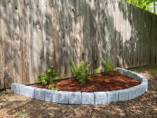 landscaping mulch added to flowerbeds