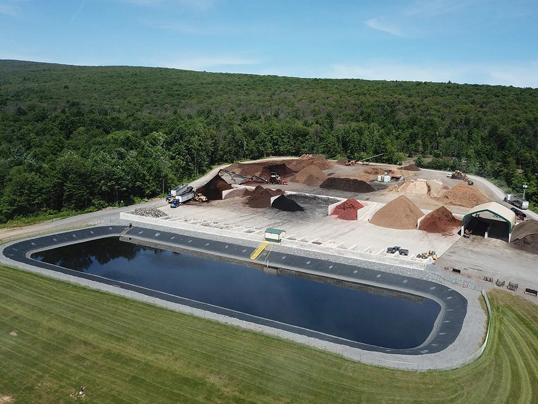 AM Logging Mulch Yard Aerial View