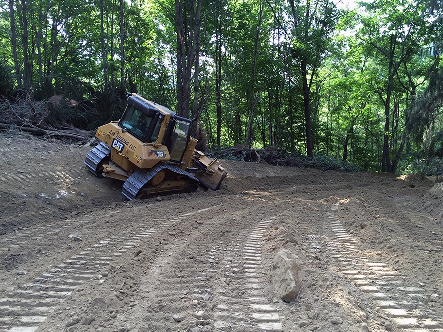 land clearing road embankmen